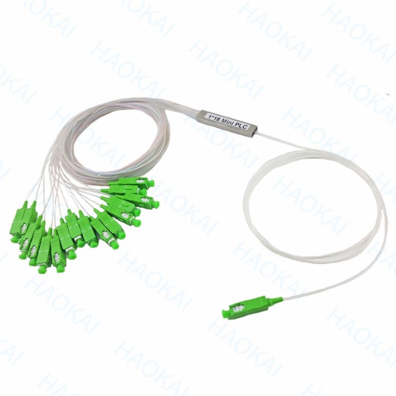 1x16 SC APC ไฟเบอร์ PLC Splitter กระเบื้องท่อเหล็กขนาดเล็ก