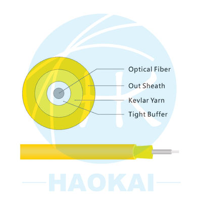LSZH / PVC FTTH สายไฟฟ้าภายใน 1000m 2000m GJFJBV สายไฟฟ้าไฟเบอร์ออปติก