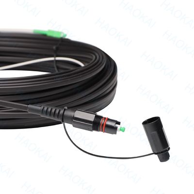 SC APC FTTA สายไฟเบอร์ออปติก 5.0mm G657A2 LSZH 5M สีดํา