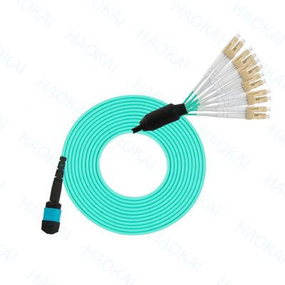 คอมแพคต์ MPO / MTP ไฟเบอร์ออปติก แพทช์คอร์ด OM3 ไฟเบอร์ออปติก แพทช์เคเบิล