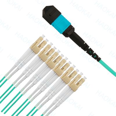คอมแพคต์ MPO / MTP ไฟเบอร์ออปติก แพทช์คอร์ด OM3 ไฟเบอร์ออปติก แพทช์เคเบิล