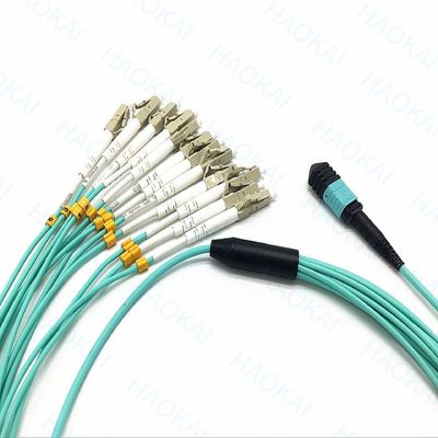 คอมแพคต์ MPO / MTP ไฟเบอร์ออปติก แพทช์คอร์ด OM3 ไฟเบอร์ออปติก แพทช์เคเบิล