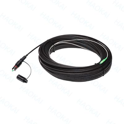 Pre Connector FTTX Solution SC APC FTTA สายไฟเบอร์ออปติก 5.0mm G657A2 LSZH 5M สีดํา