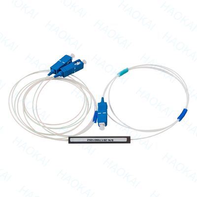 FTTx Systems SC UPC ไฟเบอร์ออปติก PLC Splitter 1x2 มินิทุบเหล็ก