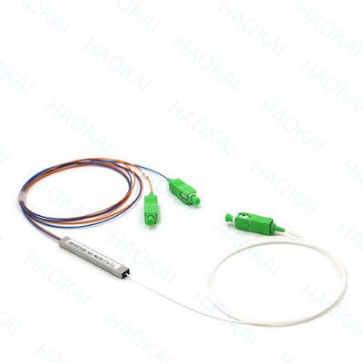 FTTx Systems SC UPC ไฟเบอร์ออปติก PLC Splitter 1x2 มินิทุบเหล็ก