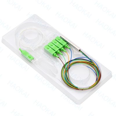 FTTx Systems SC UPC ไฟเบอร์ออปติก PLC Splitter 1x2 มินิทุบเหล็ก