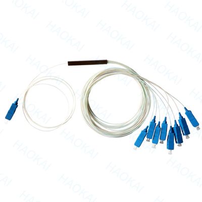 FTTH 1x4 1x8 ไฟเบอร์ PLC Splitter หลอดเหล็กขนาดเล็กด้วย SC APC Connector