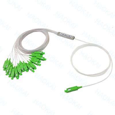FTTH 1x4 1x8 ไฟเบอร์ PLC Splitter หลอดเหล็กขนาดเล็กด้วย SC APC Connector