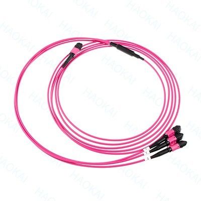LC ไฟเบอร์ออปติก แพทช์คอร์ด 12core MPO Fan Out Om4 ไฟเบอร์แพทช์เคเบิล