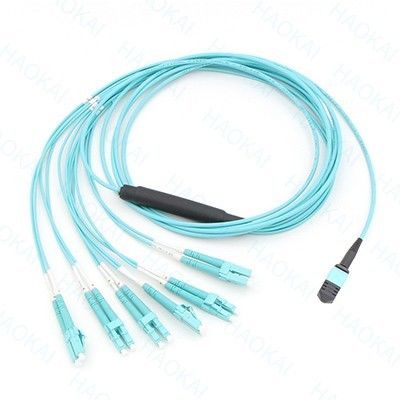 12core OM4 MPO Fan Out Optical Patch Cord LC สายพับไฟเบอร์ออปติก