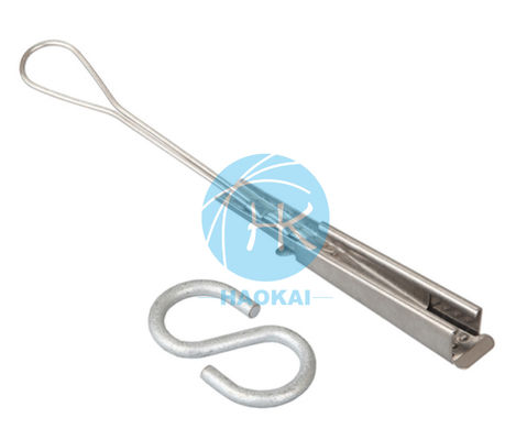 S Hook Aerial Footth Accessories Flat Type Fiber Optic Drop Cable Tension Clamps สายใยออปติกชนิดที่ราบ