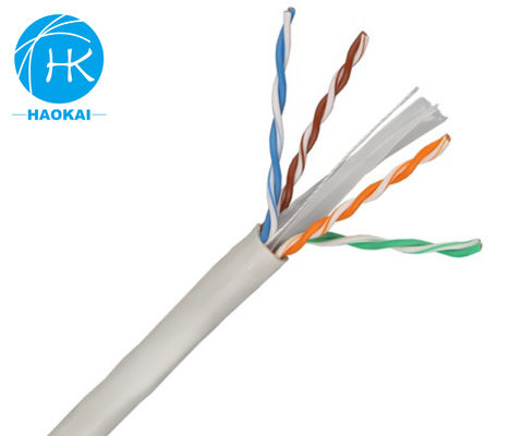 สาย LAN ภายในบ้าน เนื้อทองแดงเปลือยแข็ง UTP CAT6 ปรับแต่ง 4 คู่ 23awg 0.57mm 250MHz