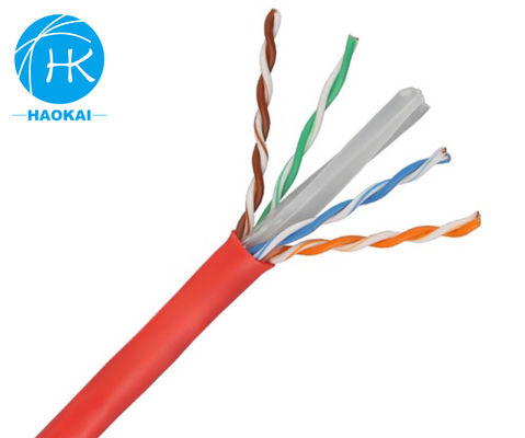 สาย LAN ภายในบ้าน เนื้อทองแดงเปลือยแข็ง UTP CAT6 ปรับแต่ง 4 คู่ 23awg 0.57mm 250MHz