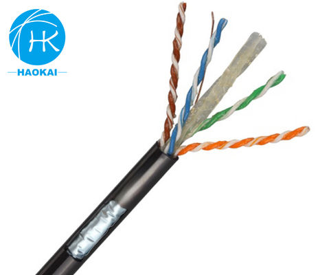 สายเคเบิล UTP CAT6 ที่เต็มไปด้วยเจลลี่ พร้อมสายเคเบิลเครือข่ายอากาศกลางแจ้ง