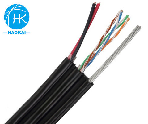 สายเคเบิล CAT5E UTP Outdoor สายเคเบิล LAN ทองแดงบริสุทธิ์ พร้อมไฟฟ้าและเครื่องส่ง