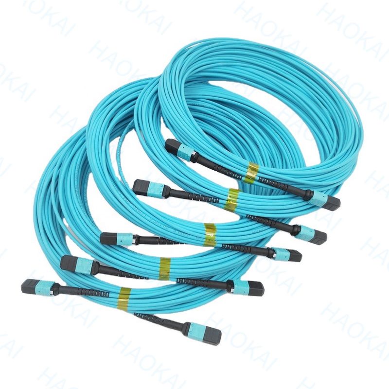 คอมแพคต์ MPO / MTP ไฟเบอร์ออปติก แพทช์คอร์ด OM3 ไฟเบอร์ออปติก แพทช์เคเบิล