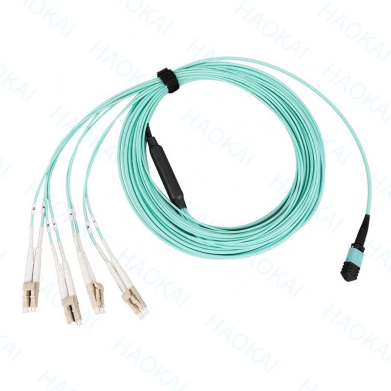 12core Multimode Fiber Optic Patch Cord พร้อมเครื่องเชื่อม MPO LC