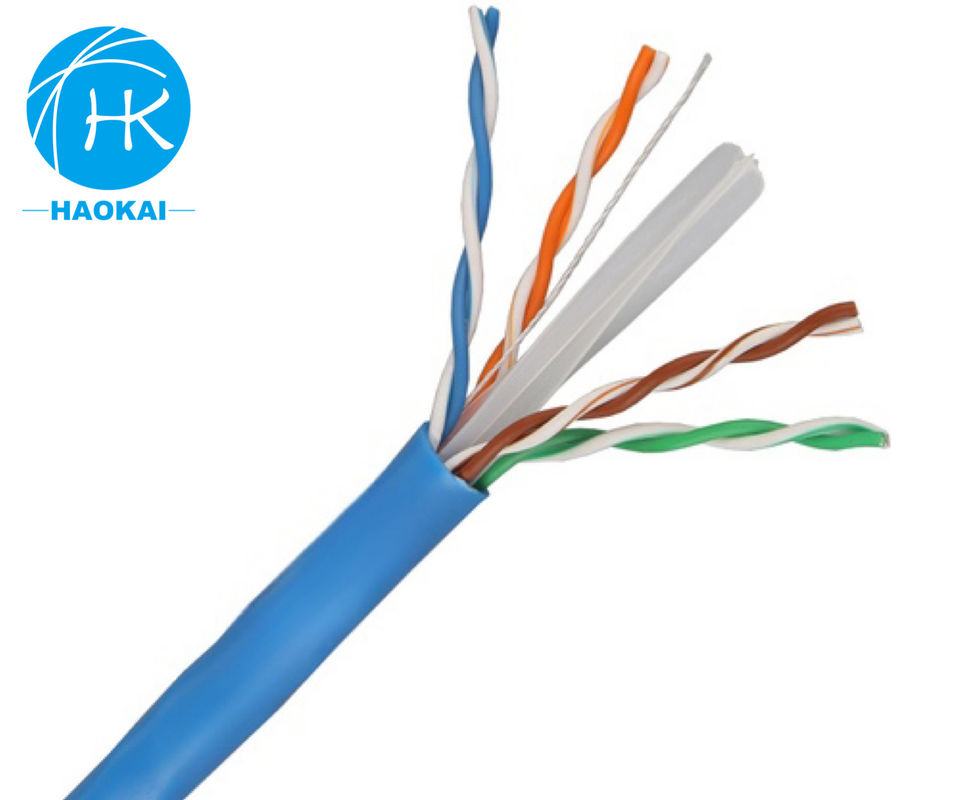 สาย LAN ภายในบ้าน เนื้อทองแดงเปลือยแข็ง UTP CAT6 ปรับแต่ง 4 คู่ 23awg 0.57mm 250MHz